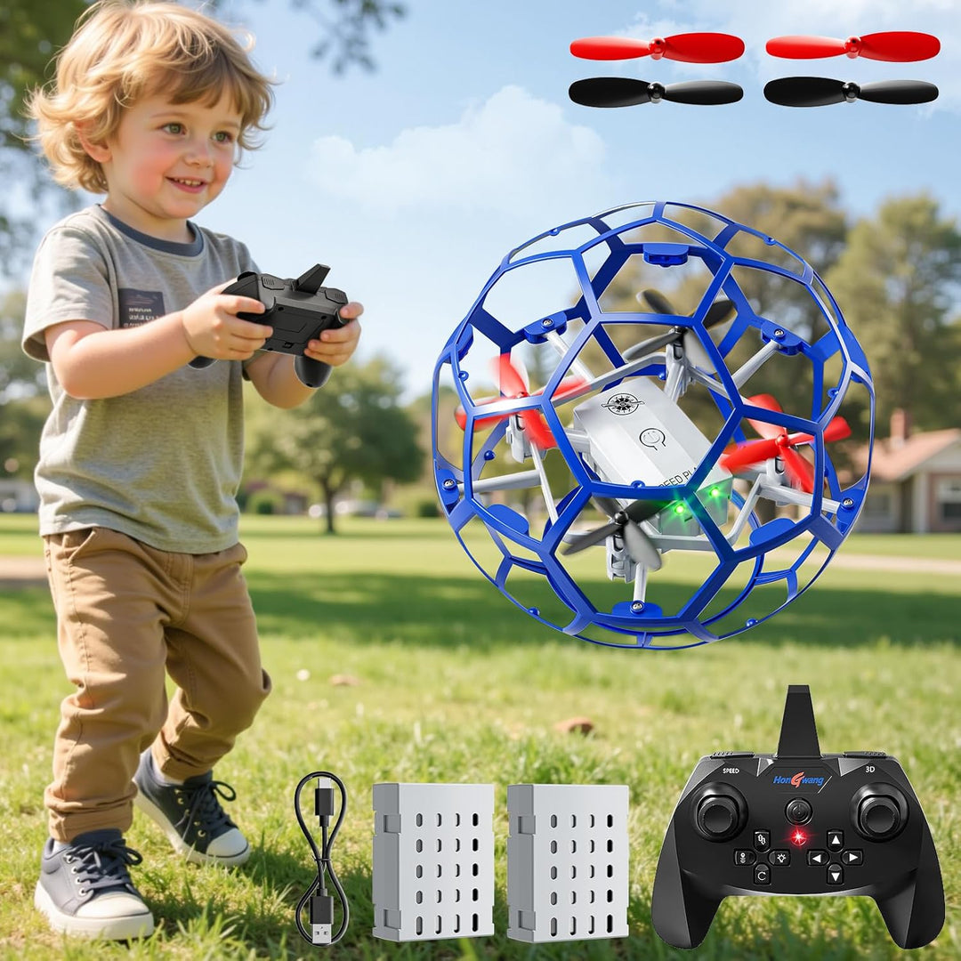Ferngesteuerte Drohnen für Kinder 8–12 Jahre, 2,4 GHz RC-Flugspielzeug-Helikopterball mit Lichtern,