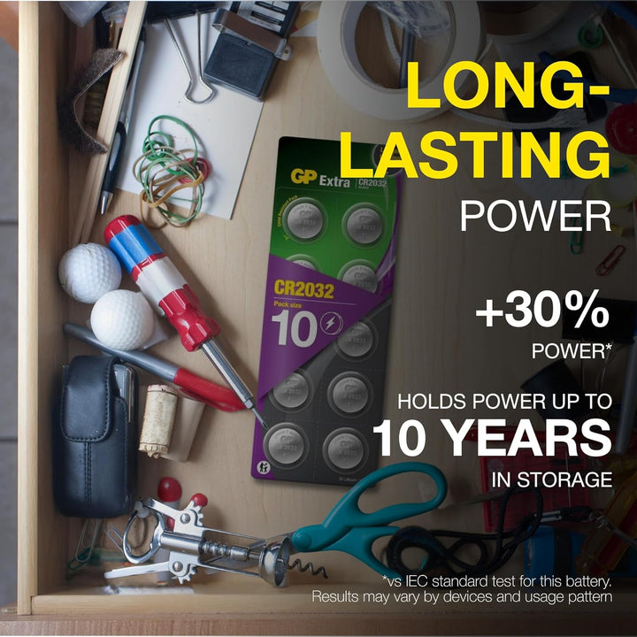 GP Extra Lithium Knopfzellen CR2032 3V | 40 Stück Batterien CR 2032 | 2032 Knopfzelle 3 Volt ideal a