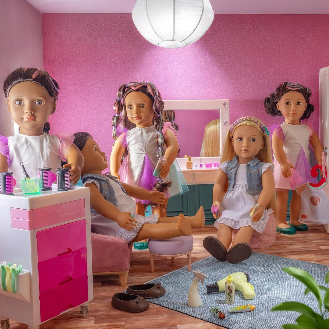 Our Generation - Tina - from Hair to There - 46 cm Hair Grow Doll - Lebensechte braune Augen und ult