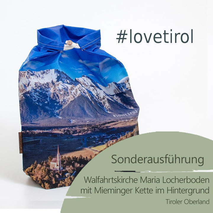 Kumanu | Bio Bienenwachstuch - Brotbeutel KRÜMELKARL 35x29cm | handgemacht in Tirol | mit Standboden