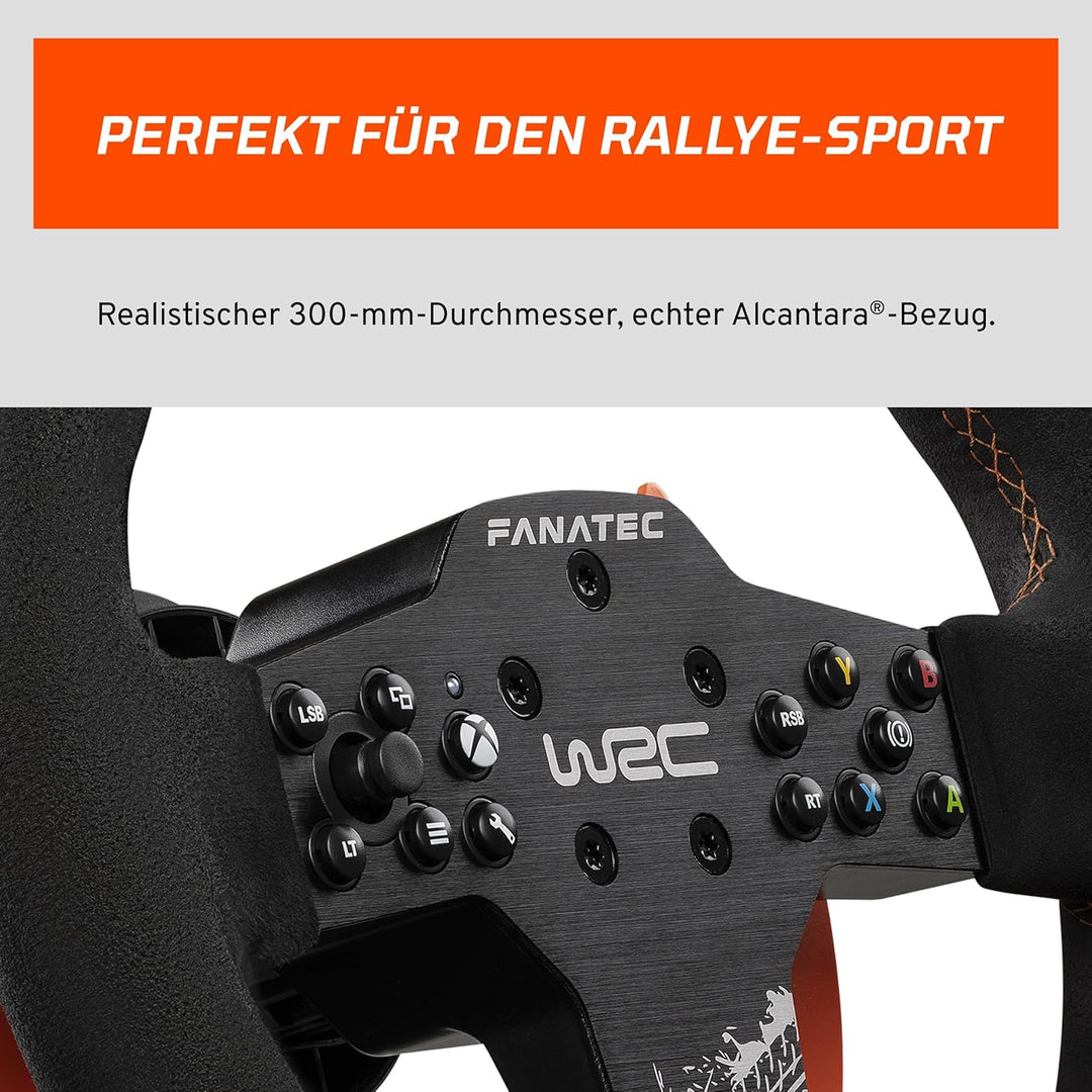 FANATEC CSL Elite Offiziell Lizenziertes WRC Xbox Rallye Sim Racing Lenkrad – Alcantara-Bezug, LED-R