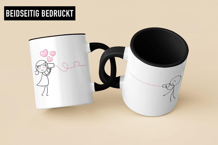 Trendation - Fernbeziehung Geschenk Tassen Set Partner Liebe Geschenk für Freundin Freund Liebesgest