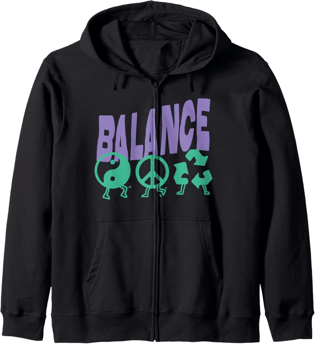 Das Leben ist alles über Balance Harmony Green Earth Eco Yin Yang Kapuzenjacke