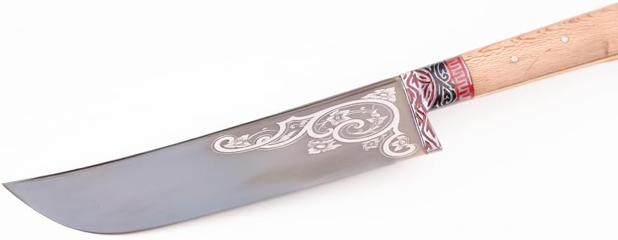 Usbekisches Kochmesser Klingen Kohlenstoffstahl Hartstahl Pchak Premium Küchenmesser inkl. Schutzhül