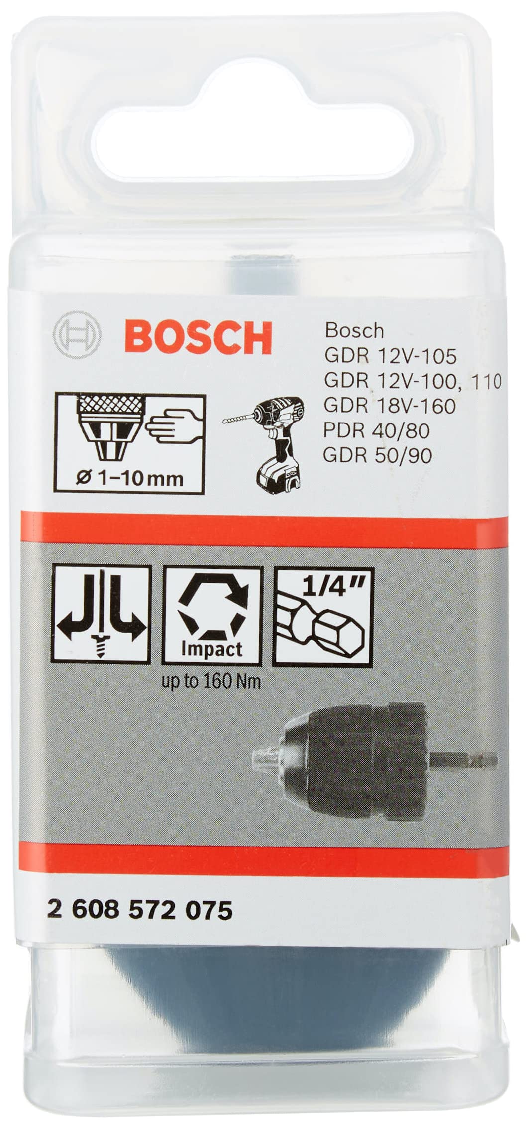Bosch Professional Schnellspannbohrfutter (2 Hülsen, Spannbereich 1 - 10 mm, Aufnahme 1/4" - Aussens