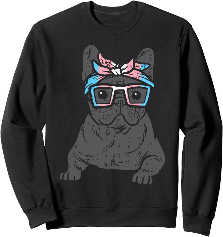 French Bulldog Transgender Headband Trans Pride Frenchie Dog Sweatshirt