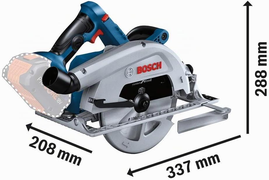 Bosch Professional BITURBO Akku Handkreissäge (ohne Akkus und Ladegerät, inkl. 1x Sägeblatt, Paralle