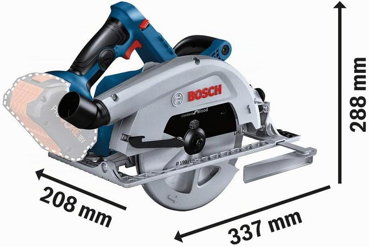 Bosch Professional BITURBO Akku Handkreissäge (ohne Akkus und Ladegerät, inkl. 1x Sägeblatt, Paralle