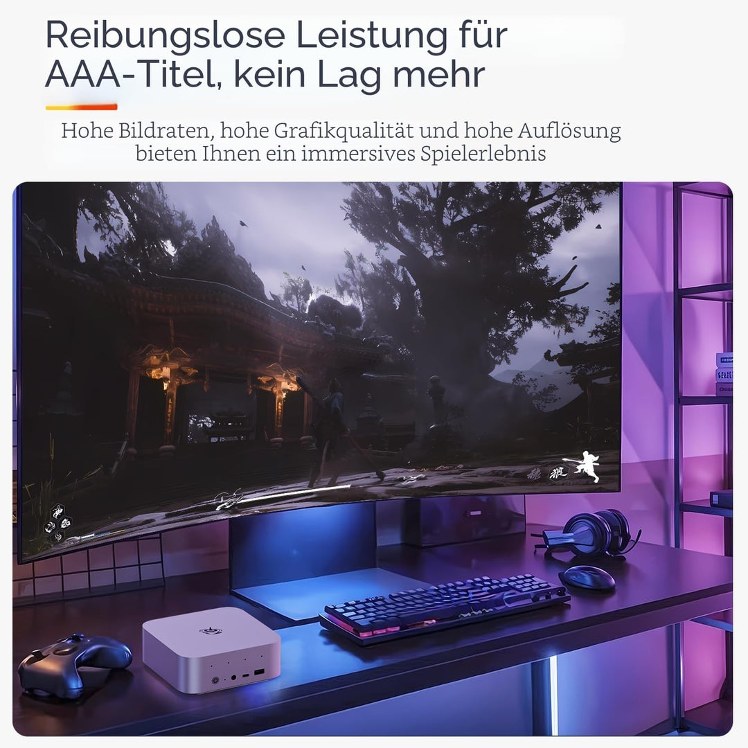 Beelink Mini PC SER9, AMD Ryzen 9 AI HX 370(12C/24T bis zu 5,1GHz), 32GB LPDDR5X 1TB PCIe4.0 SSD Min