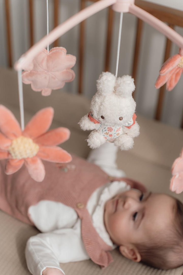 nijntje miffy x Little Dutch Mobile Musik Spieluhr mit Halterung für Babybett Hase Miffy rosa - Luck