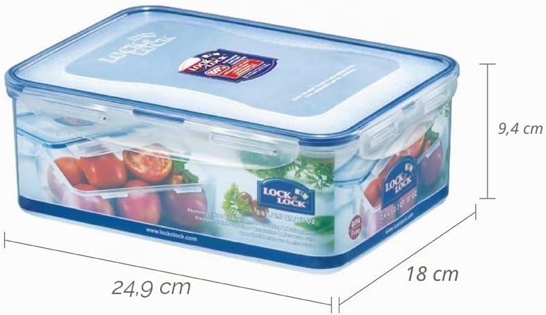 3 x Schloss & Lock 2.6L stapelbare Frischhaltedosen rechteckiger HPL826