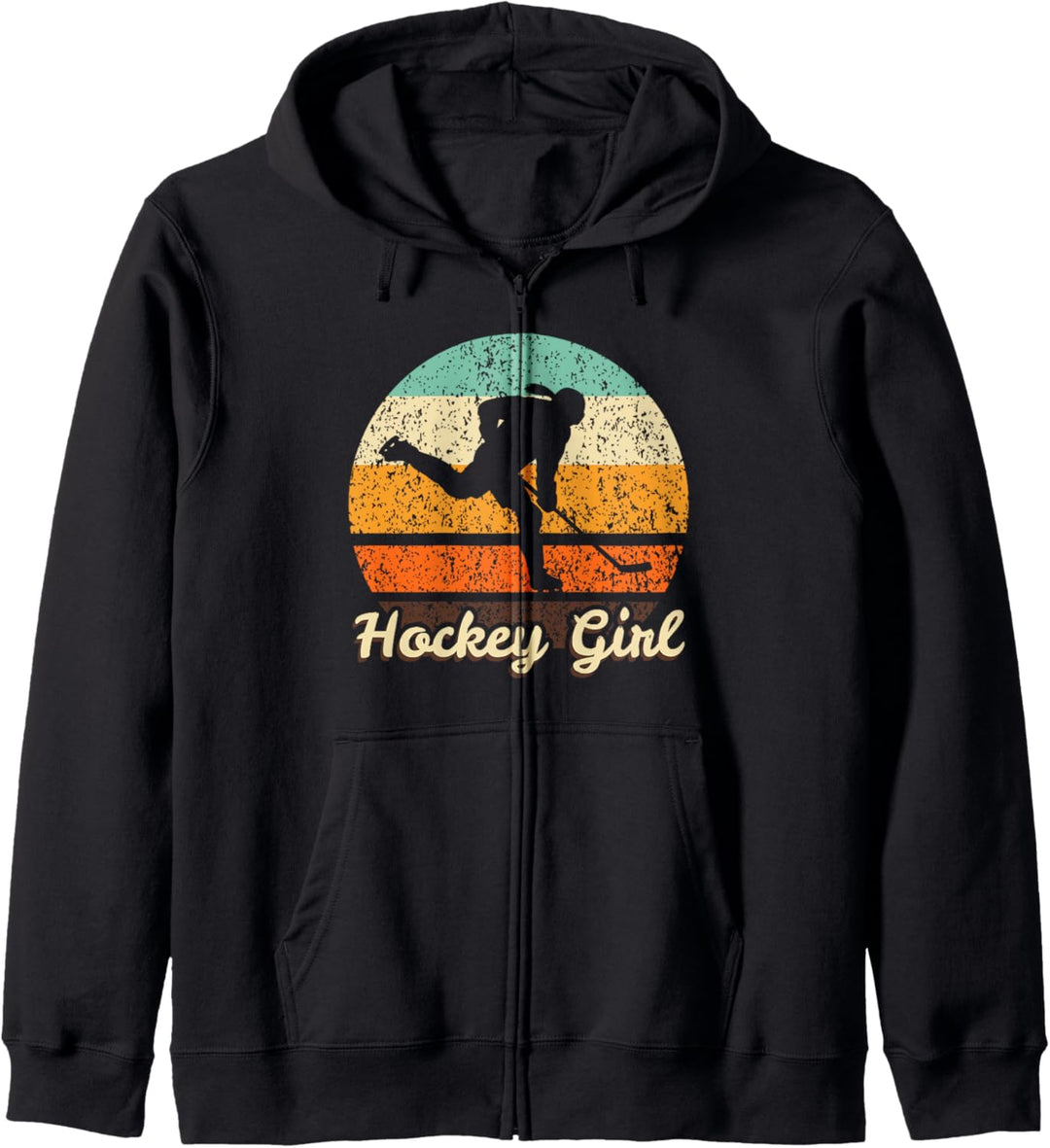 Retro Hockey Girl Vintage Eis-Hockey Geschenk 90s Eis-Hockey Kapuzenjacke