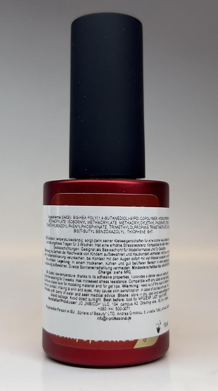 K Professional Rubber Base Gel - Base Coat Gel Polish UV LED Soak Off - Unterlack Nagellack Hochbest