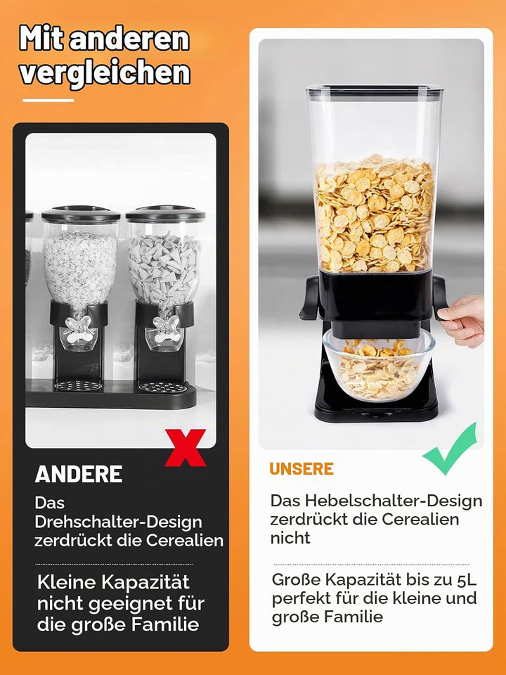 Tokokimo Müslispender, Zerkleinert Keine Cerealien Beim Ausgeben, Wandmontage Cereal Dispenser für C