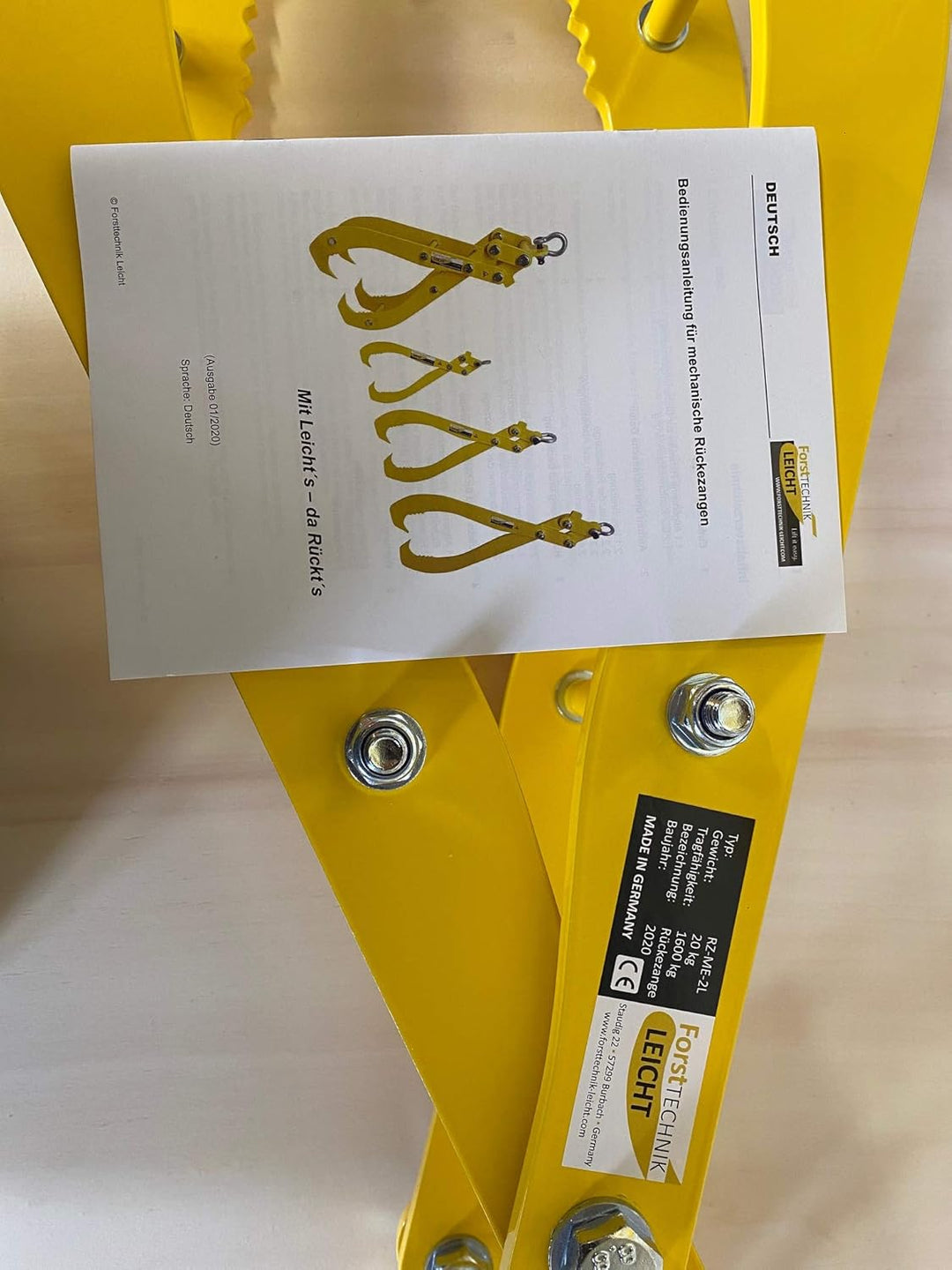Rückezange zweireihig Verladezange Holzzange Forstzange mit Arretierung zum mannlosen Öffnen & Schli