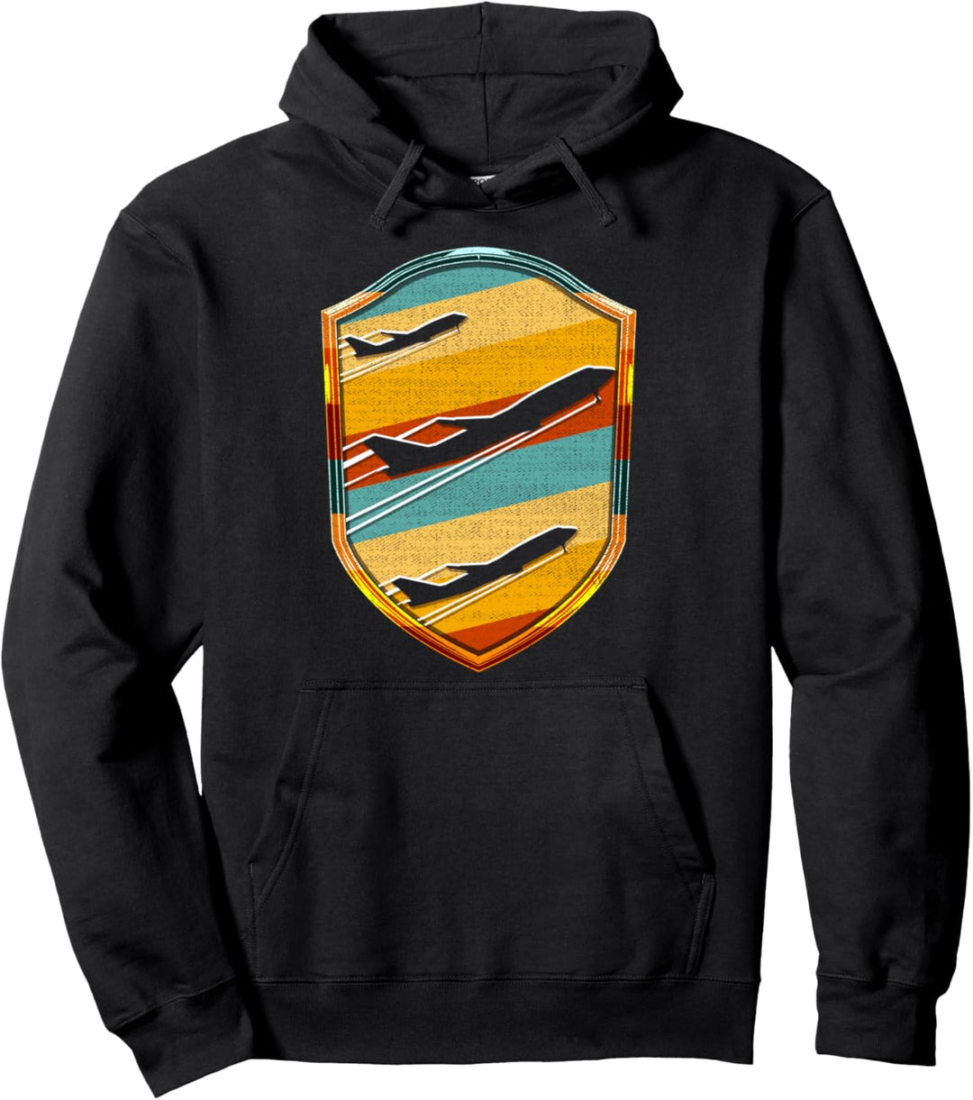 Retro Airplane Pilot Flying Vintage Aviation Piloting Pullover Hoodie