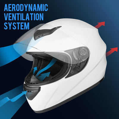 Favoto Motorradhelm Integralhelme für Erwachsene Vollvisierhelm Mopedhelm für Herren Damen Atmungsak