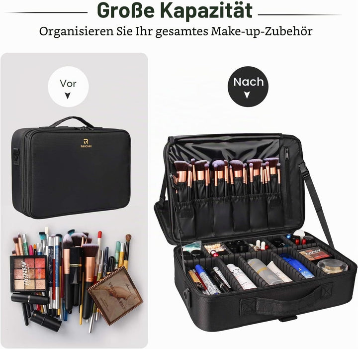 Relavel Kosmetiktasche Grosse Make up Tasche Reise Makeup Tasche Professionelle Makeup Organizer Tas