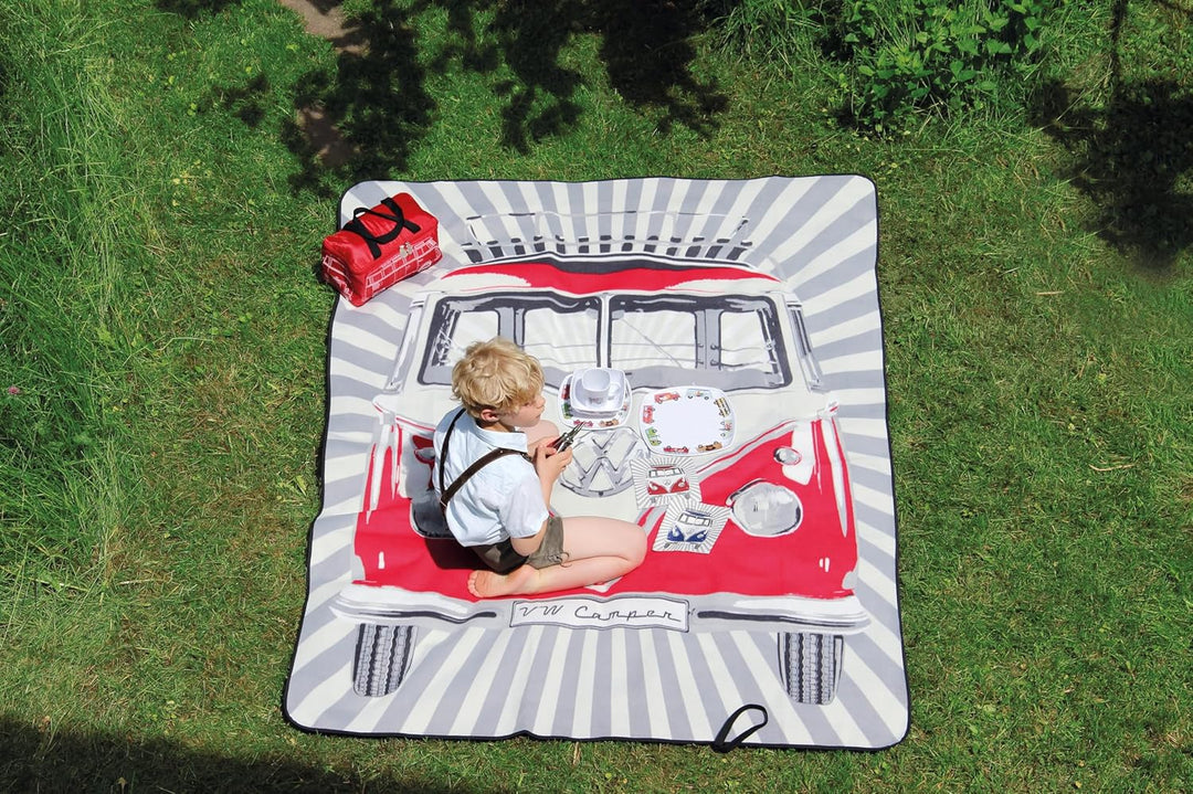 BRISA VW Collection - Volkswagen Picknickdecke 200x150 cm Wasserdicht Wärmeisoliert Garten Outdoor S