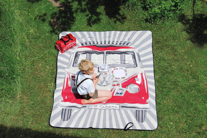 BRISA VW Collection - Volkswagen Picknickdecke 200x150 cm Wasserdicht Wärmeisoliert Garten Outdoor S