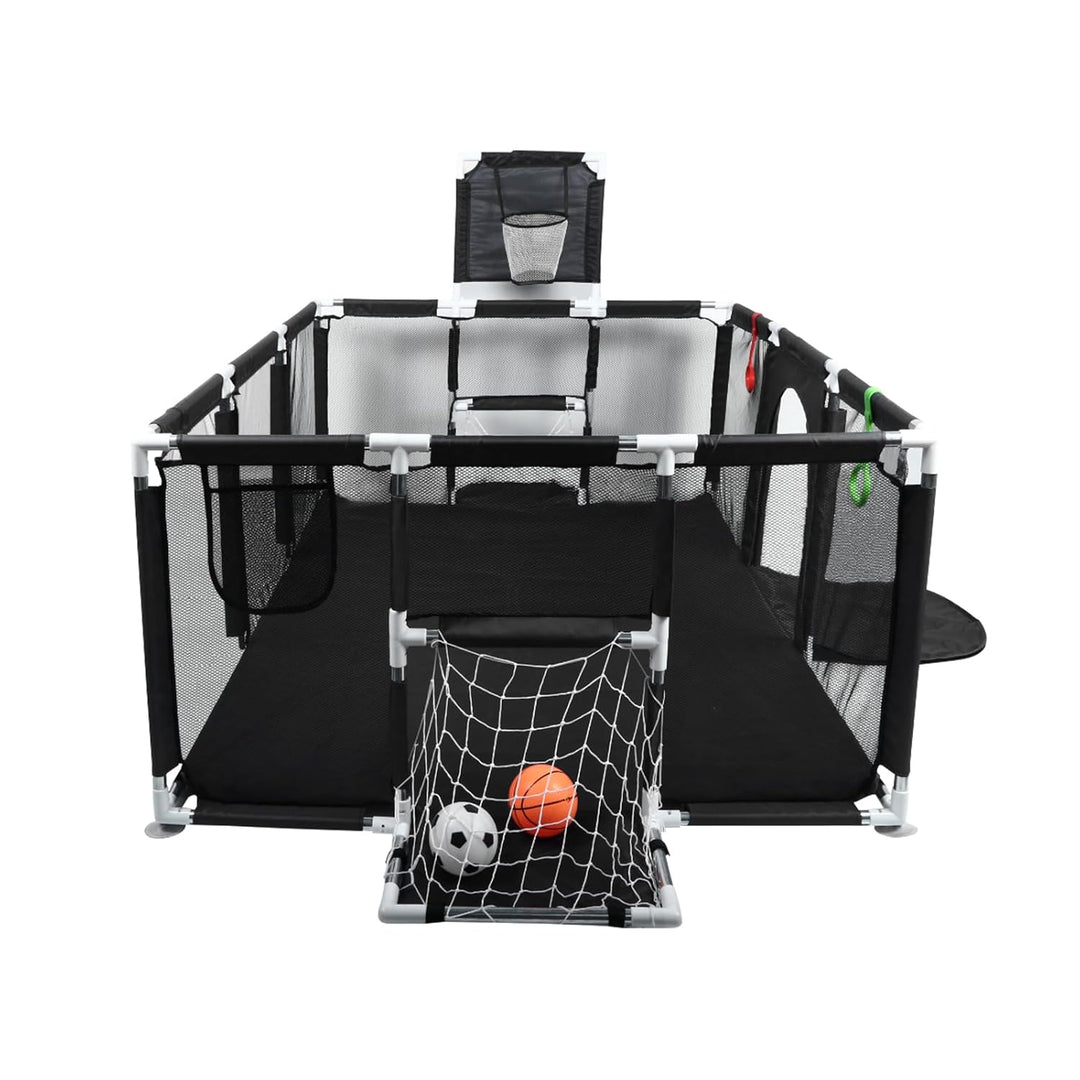 Grosser tragbarer Kinderlaufstall mit Saugnapf, rutschfeste Basis, modular, faltbar, Laufgitter für