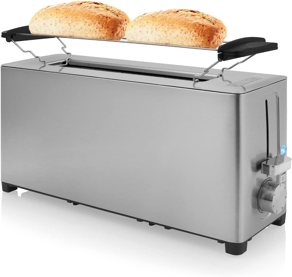 Princess 142401 Steel Toaster Langer Schlitz - 7 einstellbare Stufen - 1050 W 2 Toasts Langer Schlit