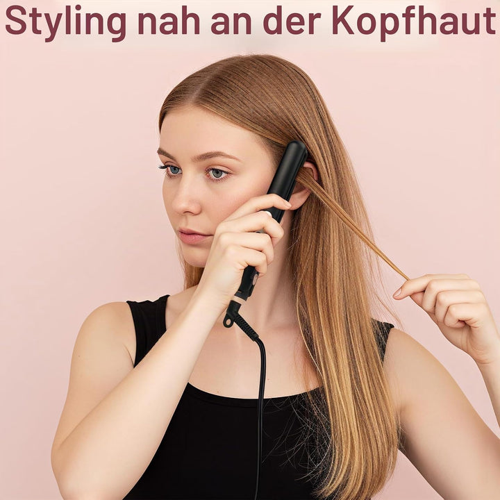 JAETON Mini Glätteisen für kurzes Haar, Mini-Haarglätter Tragbarer Reise Spannungsversorgung, Kerami