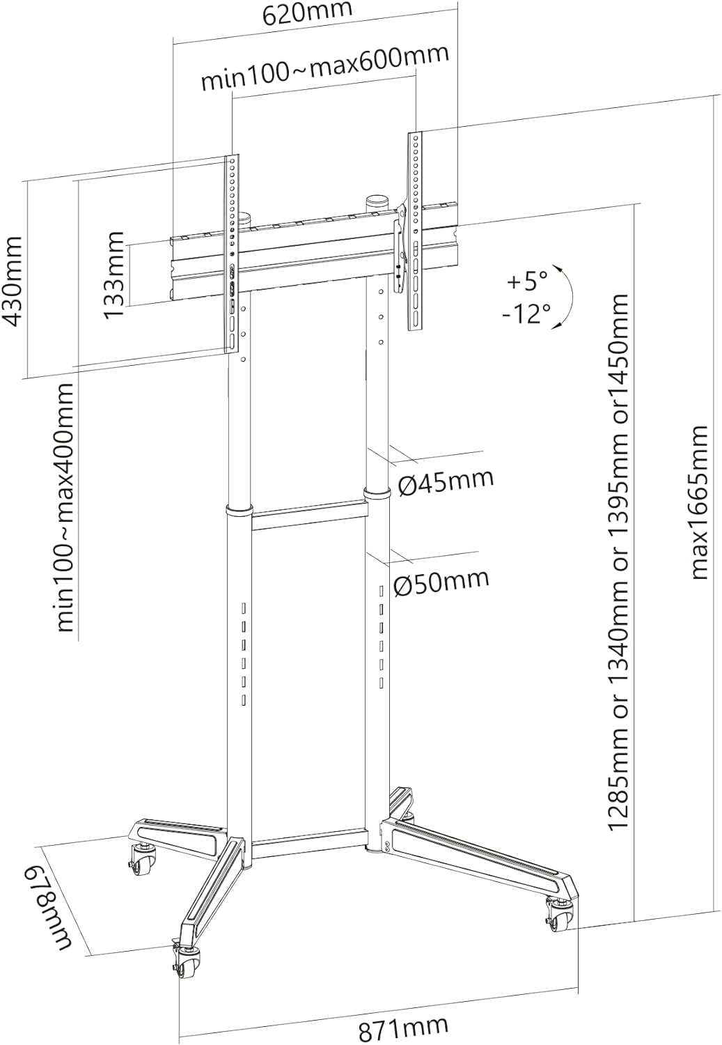 Neomounts by Newstar Mobile Floor Stand (Height