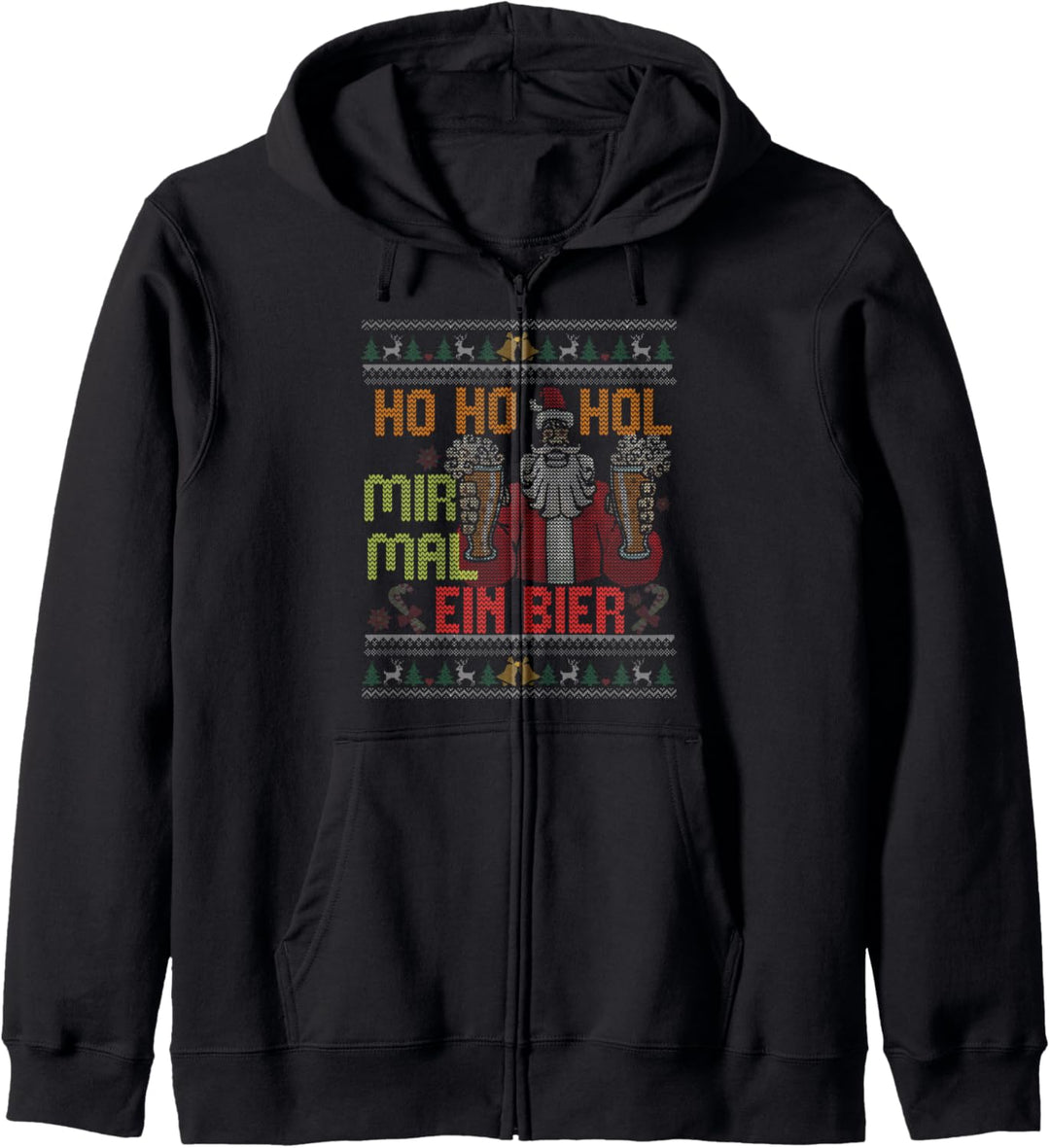 Christmas Weihnachts Herren Ho Ho Hol Mir Ein Bier Ugly Kapuzenjacke
