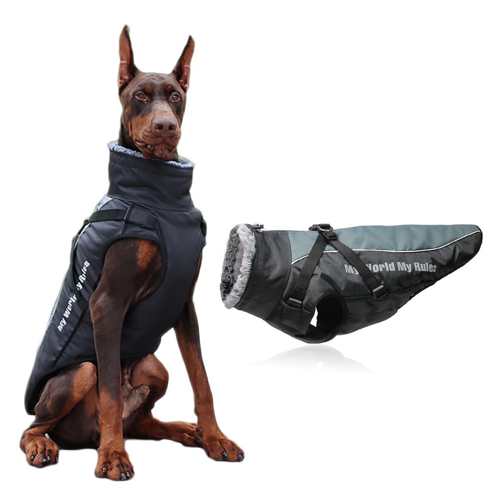Hundejacke für mittelgröss und grosse Hunde, wasserdichte Hundemantel, Reflektierende Hunde Winterja