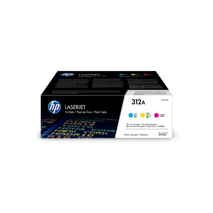 HP 312A 3er-Pack (CF440AM) Blau/Rot/Gelb Original Toner für HP Color Laserjet Pro MFP M476 Dreifarbi