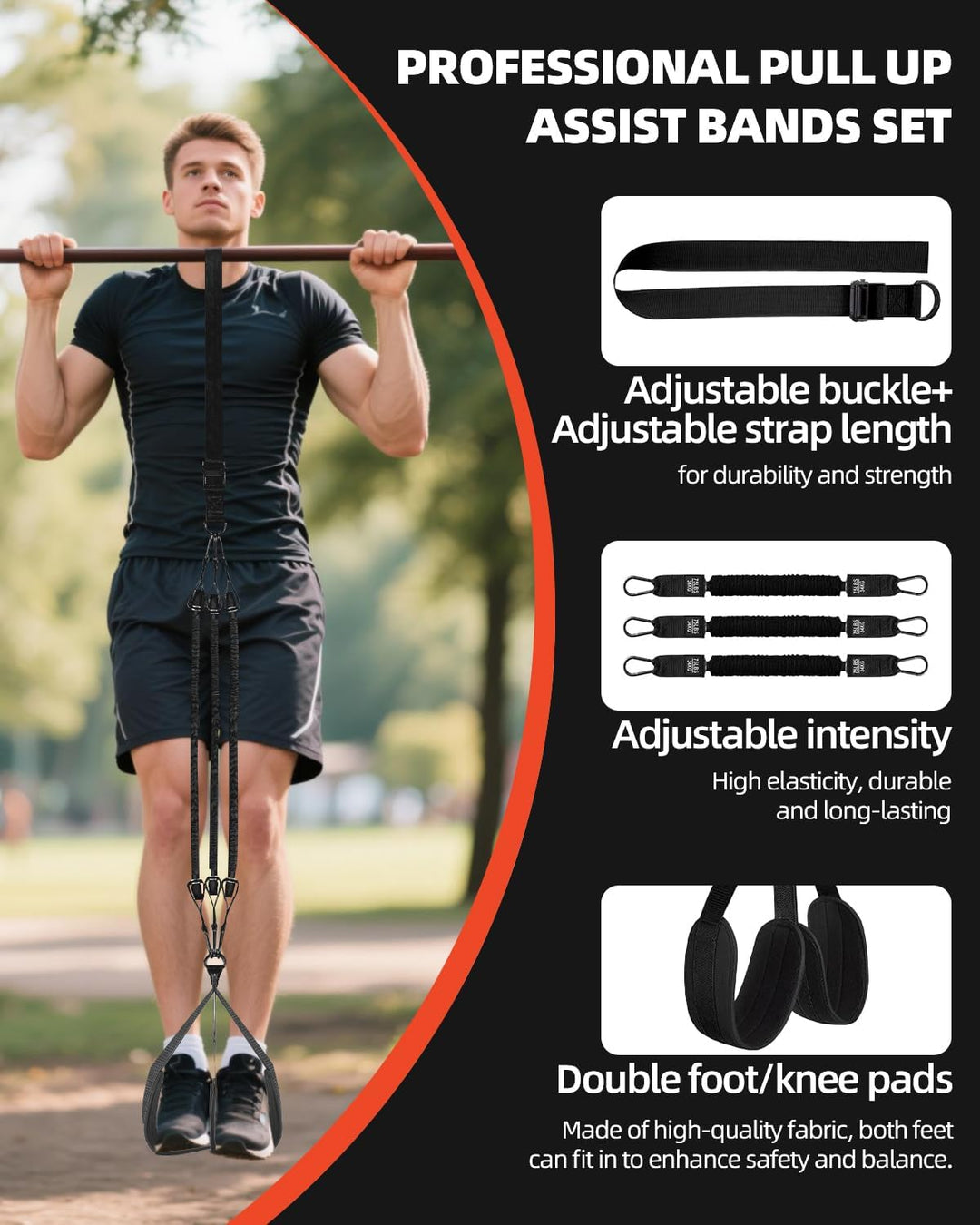 Abahub Klimmzugband Set Klimmzughilfe Widerstandsbänder Pull UP Band für Klimmzüge, Training zu Haus