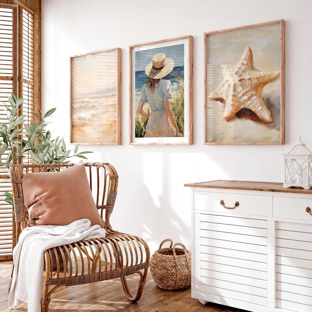 OHBIMBA® Sets Von 3 Poster & Kunstdrucke Mit Rahmen - Zimmer Deko Und Wanddeko Wohnzimmer - Deko Woh