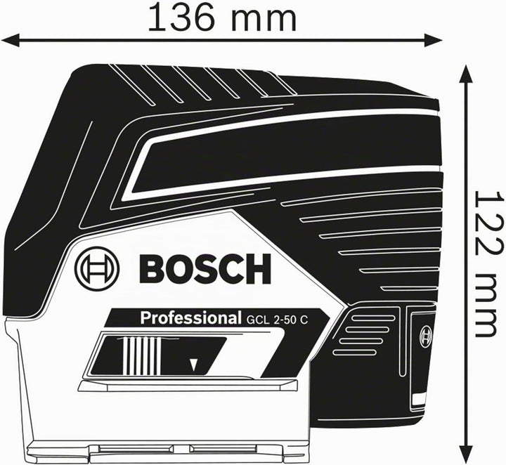 Bosch Professional 12V System Linienlaser GCL 2-50 C (1x Akku 12V + Ladegerät, roter Laser, Innenber
