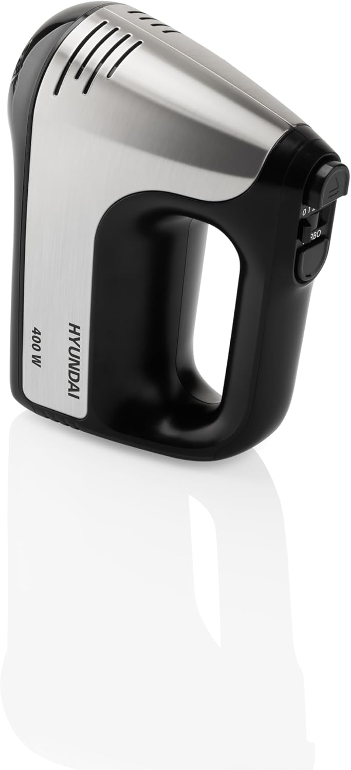HYUNDAI Handmixer I HM708 I praktischer Handrührgerät I 5 Geschwindigkeitsstufen I 2 Edelstahl-Rührb