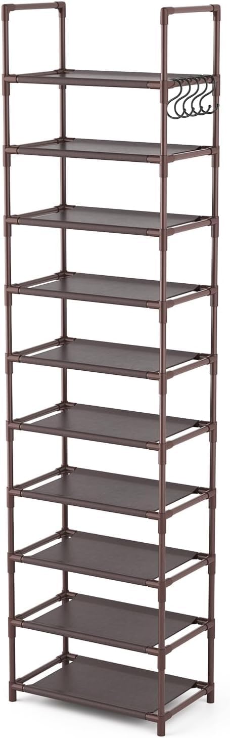 Schuhregal mit 10 Ebenen, Schuh-Organizer für 20-25 Paar Schuhe, offener Schuhschrank hoch, Schuhstä