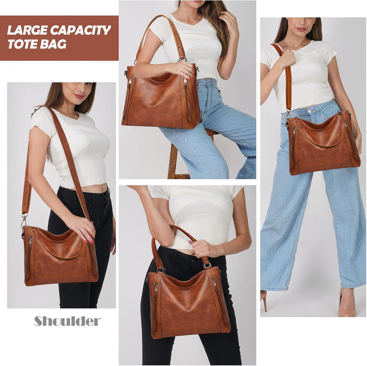 Long Keeper Handtasche Damen Gross - Tote Bag Shopper Damen Leder Umhängetasche Damen Schultertasche