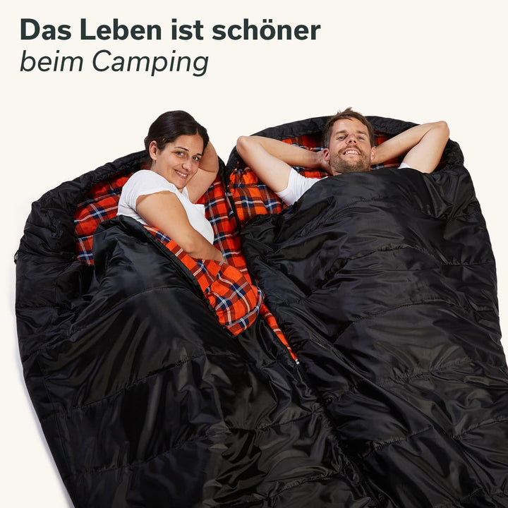 Skandika Schlafsack Vegas Flanell | XXL Mumienschlafsack mit Flanell Baumwoll oder Polycotton Innenf