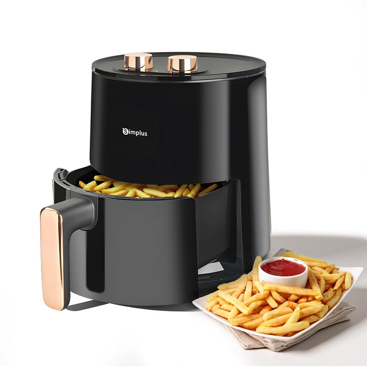 SIMPLUS Heissluftfritteuse 4L, 1300W Airfryer ohne Öl, 360° Heissluftzirkulation, 6 Temperaturstufen