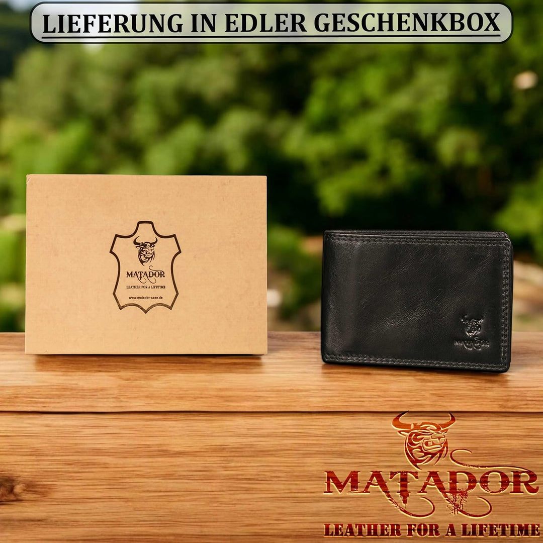 MATADOR Klein Geldbörse Herren Bilbao TüV geprüfter RFID Schutz Minimalist Wallet Männer Portemonnai