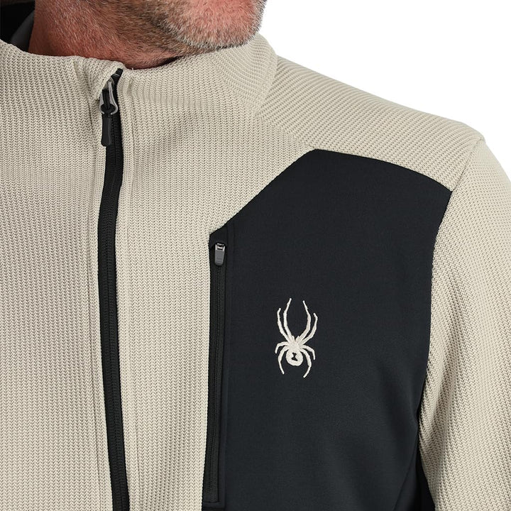 Spyder Men's Bandit Hybrid Full Zip Mid Layer Jacket Sandstorm M, Sandstorm M