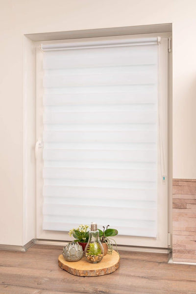 K-home 517667-6 Klemmfix Doppelrollo Madrid ohne Bohren Weiss 90 x 150 cm (B x L), Weiss 90 x 150 cm