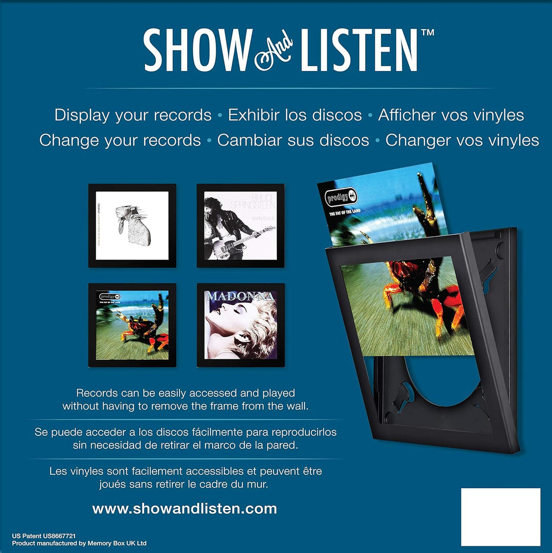Show & Listen, Schallplattenrahmen, Frame für Vinyl und LP Cover, schwarz Schwarz single, Schwarz si