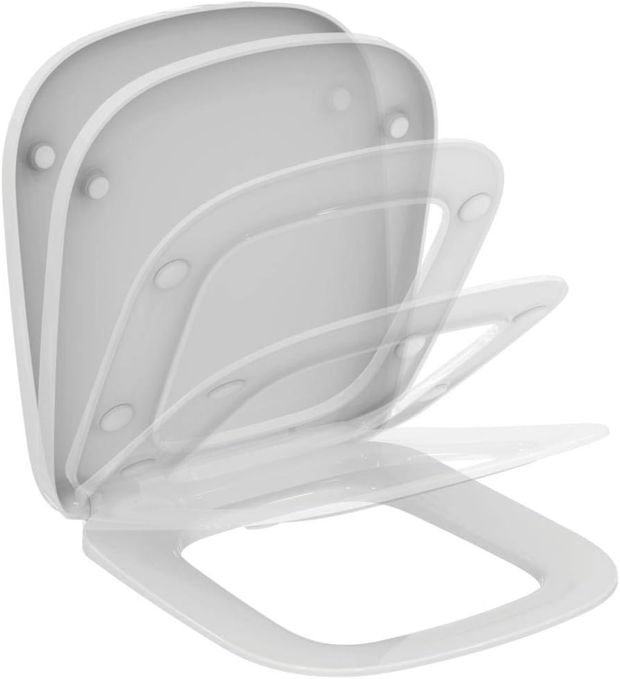 Ideal Standard T318101 Copriwater Originale Slim dedicato Serie Esedra New, Chiusura rallentata, Bia