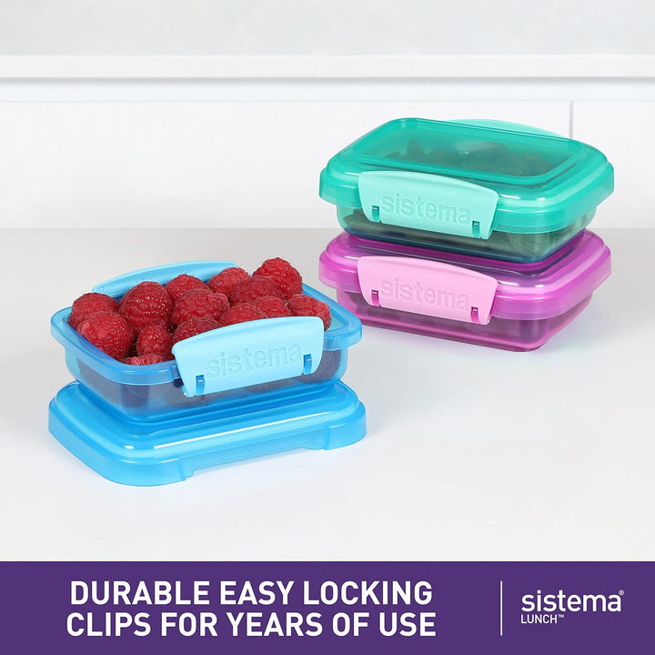 Sistema Lunch Frischhaltedose | 200 ml | kleine Snackboxen | BPA-freier Kunststoff | gemischte Farbe