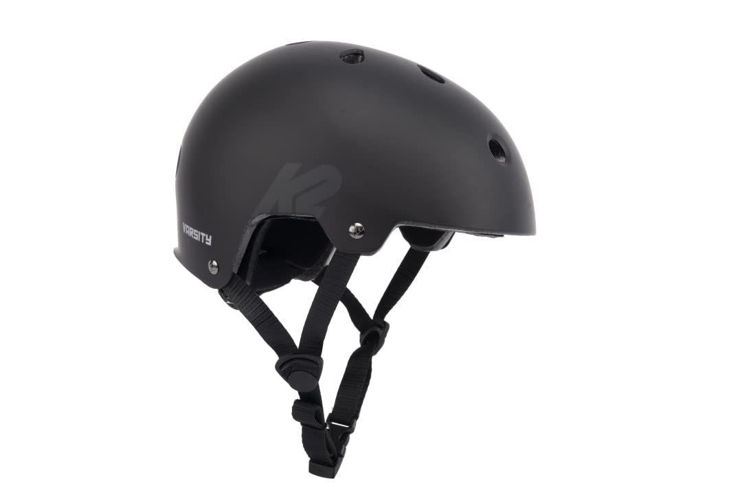 K2 Skates VARSITY Helm, Inline Skate Helm, Fahrradhelm, Skateboard Helm S (48 - 54 cm) Single Schwar