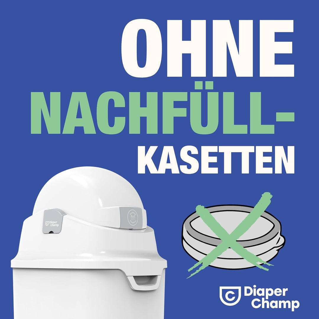 DIAPER CHAMP ONE Medium Handsfree mit Pedal - Windeleimer - geruchsdicht - berührungslose Bedienung
