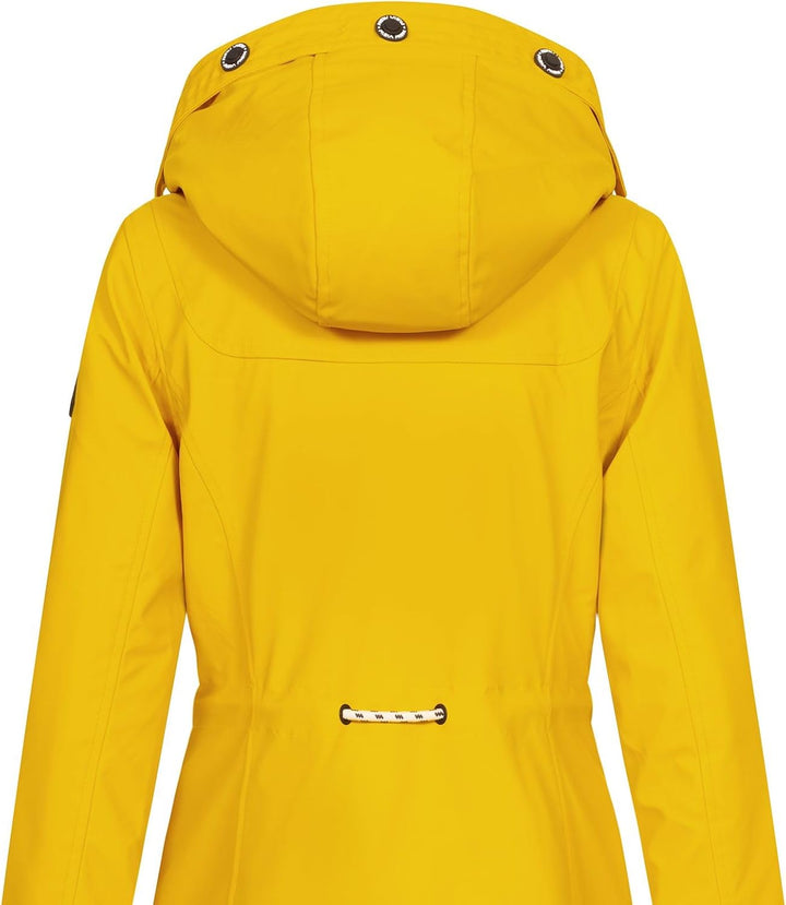 NEW VIEW Damen Regenjacke wasserabweisender Parka Annika Long mit Kapuze XXL Gelb (Golden Rod) 2, XX