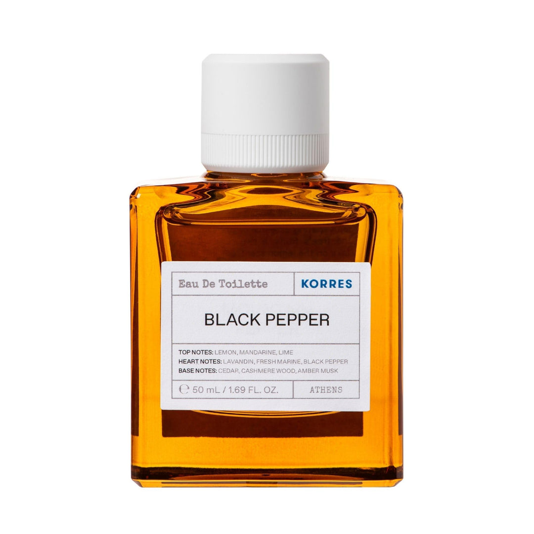 KORRES BLACK PEPPER Eau De Toilette für Herren, würzig, frischer Duft mit Zitrusnoten, dermatologisc