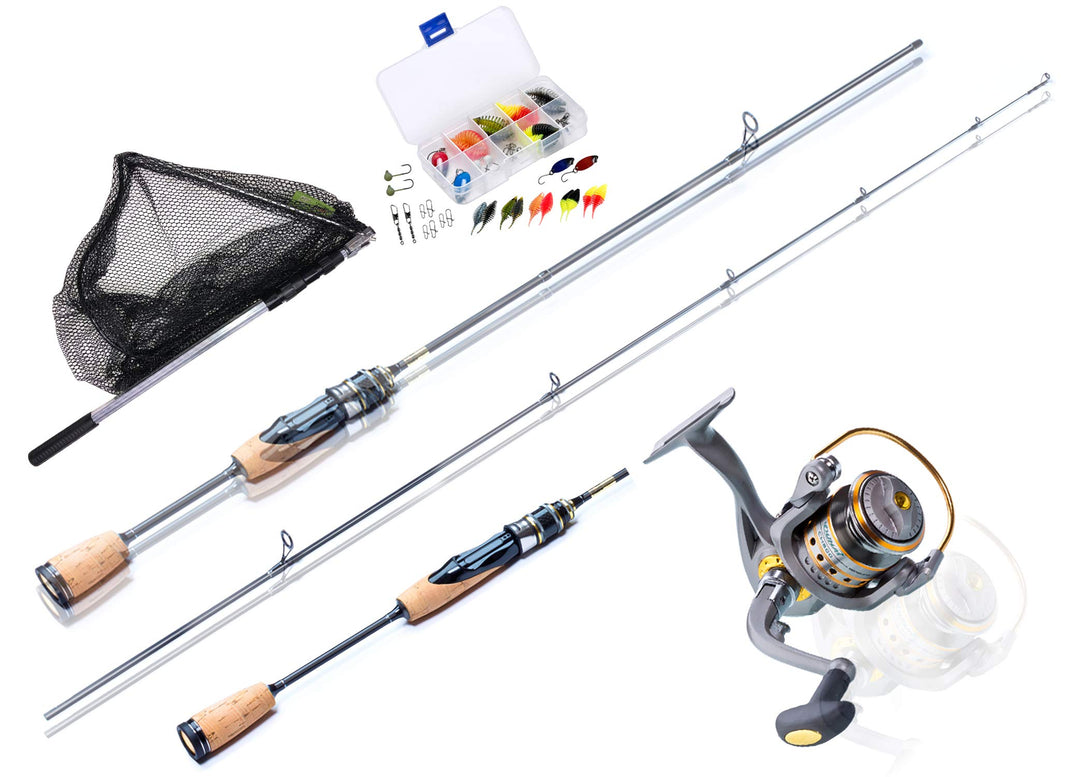 MiRoeFishing Angelcombo Forellen Angelset komplett sofort angelbereit ! 180cm UL-Carbonrute + bespul